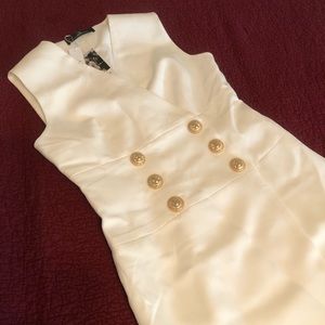 NWT white dress with gold details
